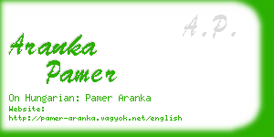 aranka pamer business card